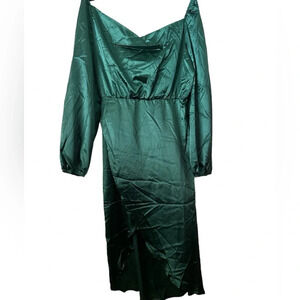 SIMPLEE Emerald Wrap Style Sleeves Long Sleeves Holiday XL Dress BNWT